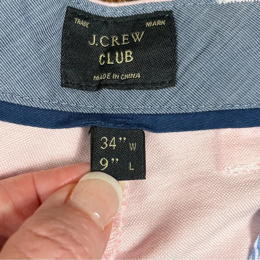 J. Crew Club Shorts Men’s 34 Pink 9” Chino Preppy Nautical Summer Classic Pastel
